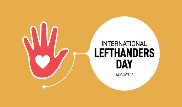 International Left Handers Day Hand Symbol Awareness Banner Modern Educational Vector Illustration