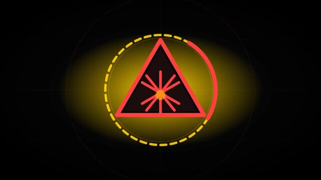 No Entry Danger Neon Hazard Warning Sign Animation