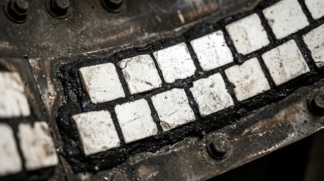 Close-up of Charred Brick Wall with Burnt Surface.