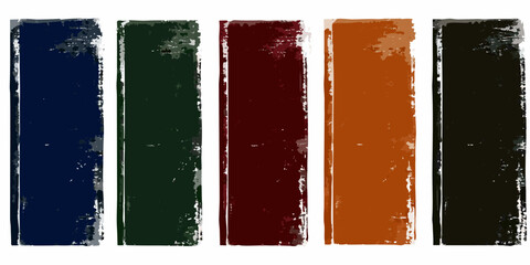 Five Vertical Rectangular Blocks With Distressed Texture Vector Illustration © Nirob