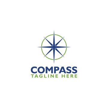 Wind rose logo. Compass logo icon isolated on white background