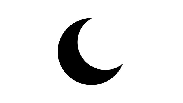 Black crescent moon icon