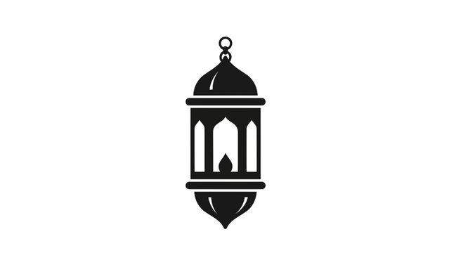 Traditional arabic lantern icon, fanous lamp, islamic decoration, vector illustration