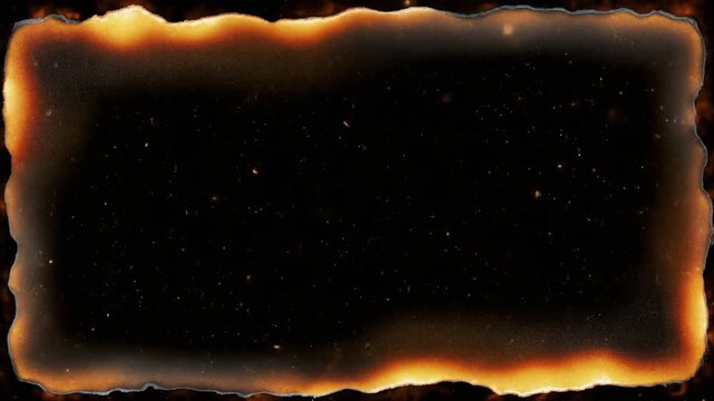 Cinematic Burnt Celluloid Edge Texture Overlay with Glowing Embers