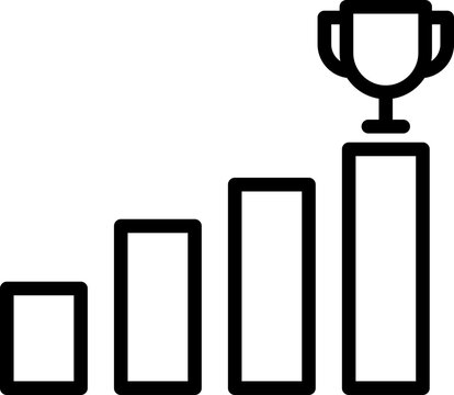 Black growth achievement icon - outline