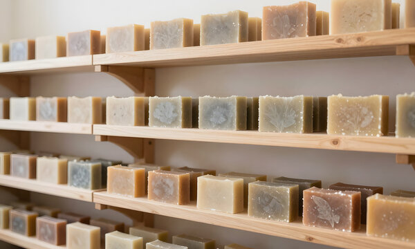 Handmade Soaps on Shelf