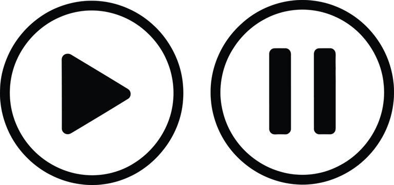 Play and pause button icons