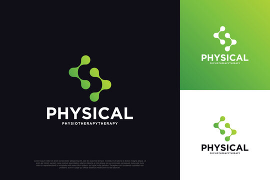 Physical logo vector template illustration design modern concept Premium Vector