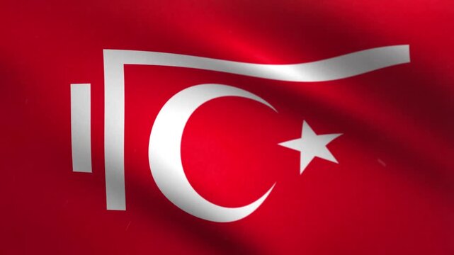 Waving Ottoman War Flag Seamless Loop Animation