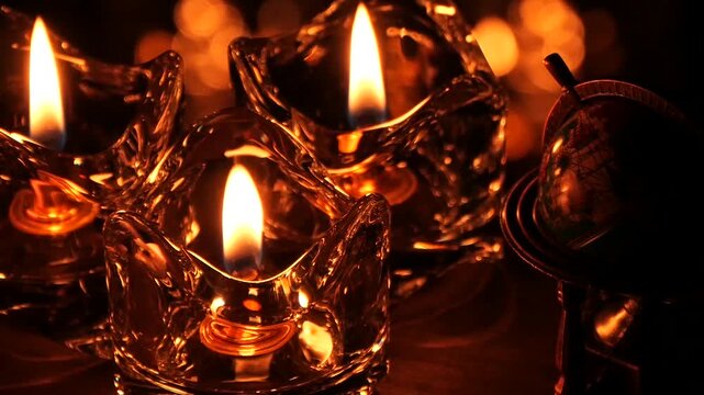 Antique Globe and Candlelight &ndash; Close-Up (Left)