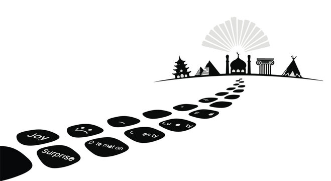 Journey of discovery across diverse cultures, leading to enlightenment and new beginnings.