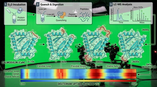 Hydrogen Deuterium Exchange Mass Spectrometry Diagram Scientific Illustration