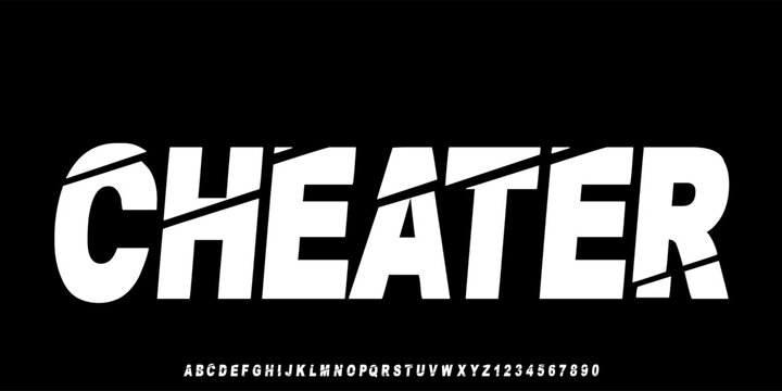 Cheater fonts. custom Abstract minimal modern alphabet fonts. Typography technology vector illustration