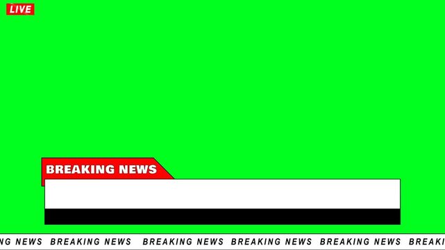 Breaking News - Lower third live breaking news green screen and seamless looping. Global Earth rotating Digital World News Studio for Live News report. 4k video