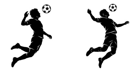 football players silhouettes in head kick actions © ALI