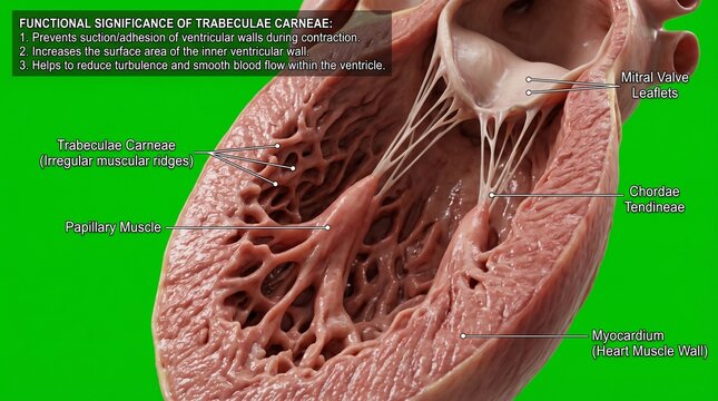 Detailed Human Heart Anatomy &ndash; Trabeculae Carinae and Papillary Muscles&rdquo;