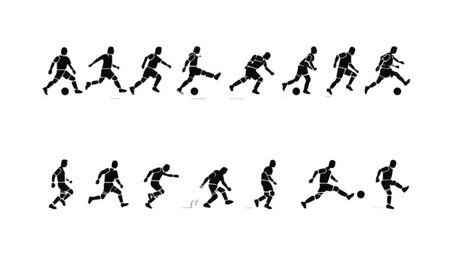 Sequence of a Person Running and Jumping in Motion.