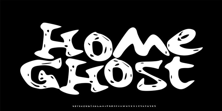 Home ghost Font, Creative Handwritten textured display font with rough artistic strokes, perfect for posters, album covers and expressive design.