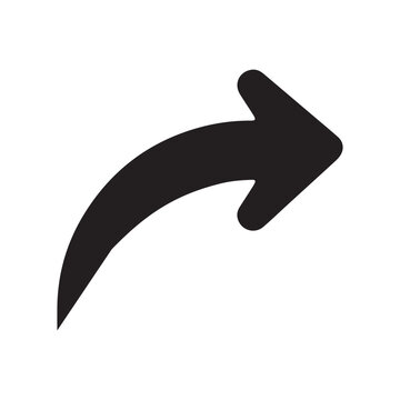 Bent arrow pointing right, Curved arrow share icon