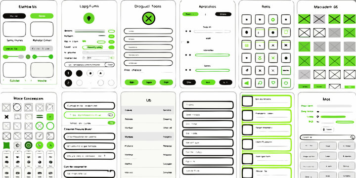 User Interface Elements Kit Flat Icons And Controls On White Background