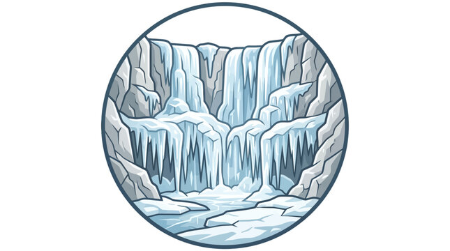 Ice Frozen Water Icicles Formations.