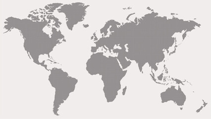 Fototapeta premium Gray World Map Vector Illustration for Global Geography, Navigation and International Business Concepts