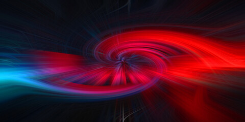 Abstract red and blue swirling light trails on dark background creating dynamic and vibrant visual effect wallpaper. © mdashraful islam