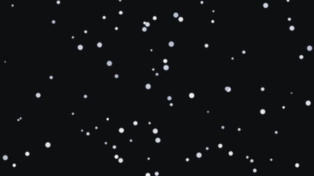 White particles falling against black background, parallax effect