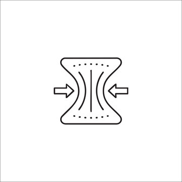 Data Compression Line Icon with File Optimization, Storage Reduction and Digital Processing