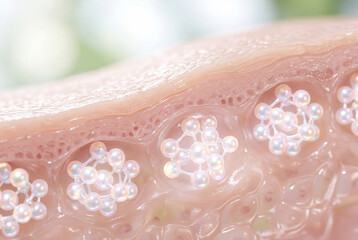 Fototapeta premium Microscopic view of molecular clusters in skin tissue