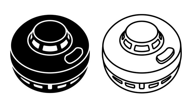 Circular object with knob and base black and white line drawing