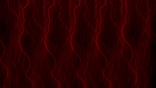 Red electric lightning background, abstract energy flow motion glowing plasma lines overlay electricity
