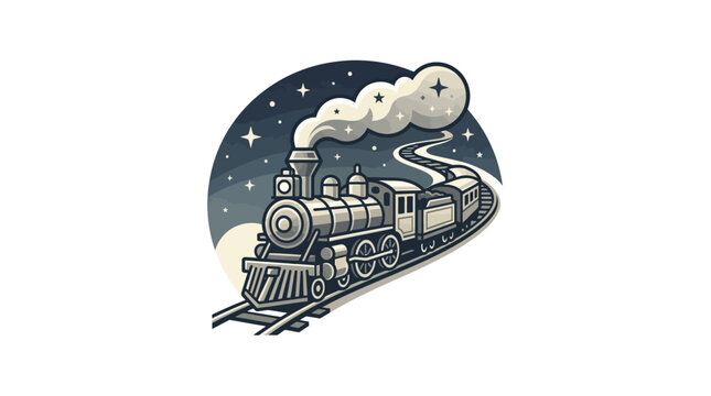 Vintage Steam Locomotive Train Engine.