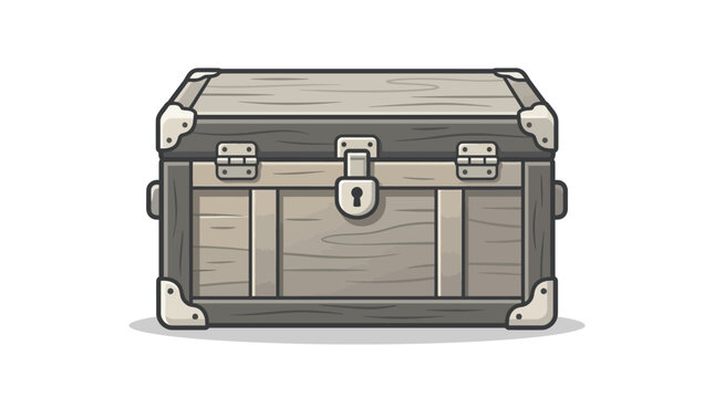 Vintage Wooden Treasure Chest Box.