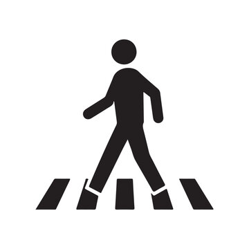 human walk crosswalk icon vector ,Pedestrian crossing vector icon