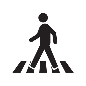 human walk crosswalk icon vector ,Pedestrian crossing vector icon