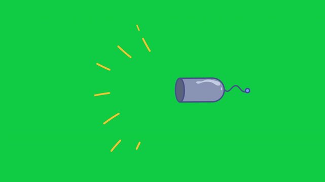 Celebration blue party popper firing lines looping animation for playful video accents green screen