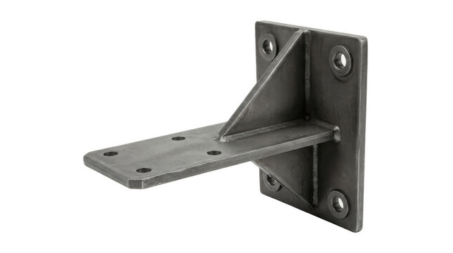Heavy duty galvanized angle bracket with triangular gusset, screw holes and wall mounting plate for shelf support and structural fastening use ok

