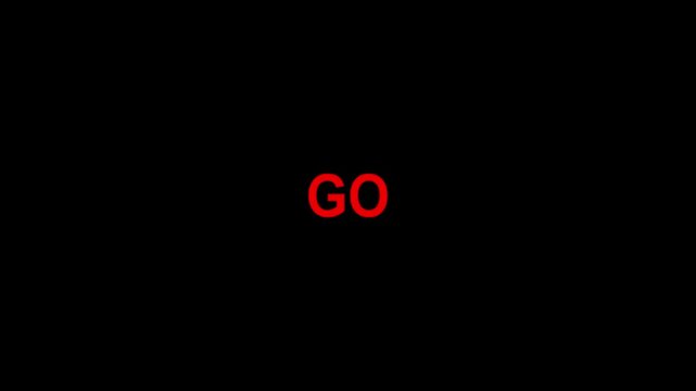 Digital Countdown Timer 3 2 1 0 Go Start Animation. 