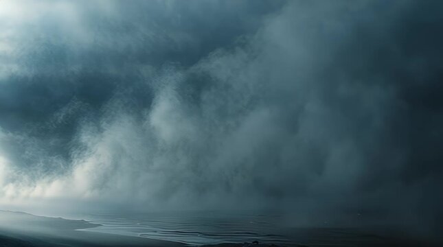 Powerful Stormy Sky with Dark Clouds and Turbulent Atmosphere