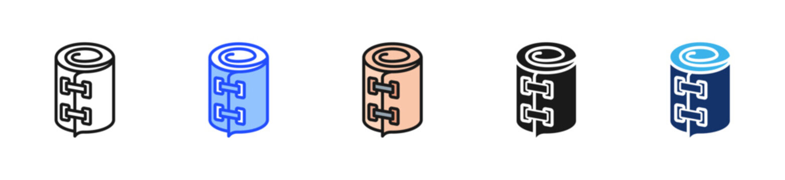 Plaster Roll Icon Collection With Multiple Styles