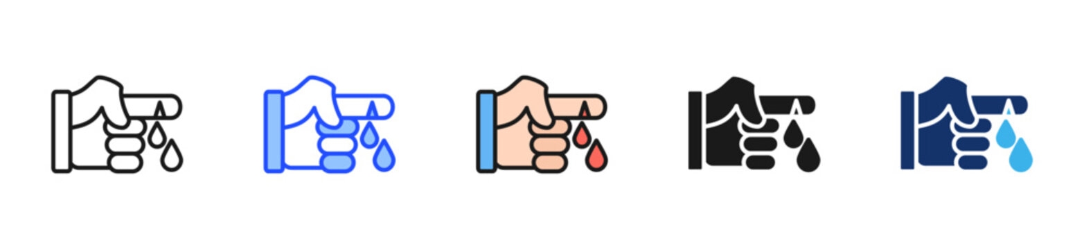 Cut Finger Icon Collection With Multiple Styles
