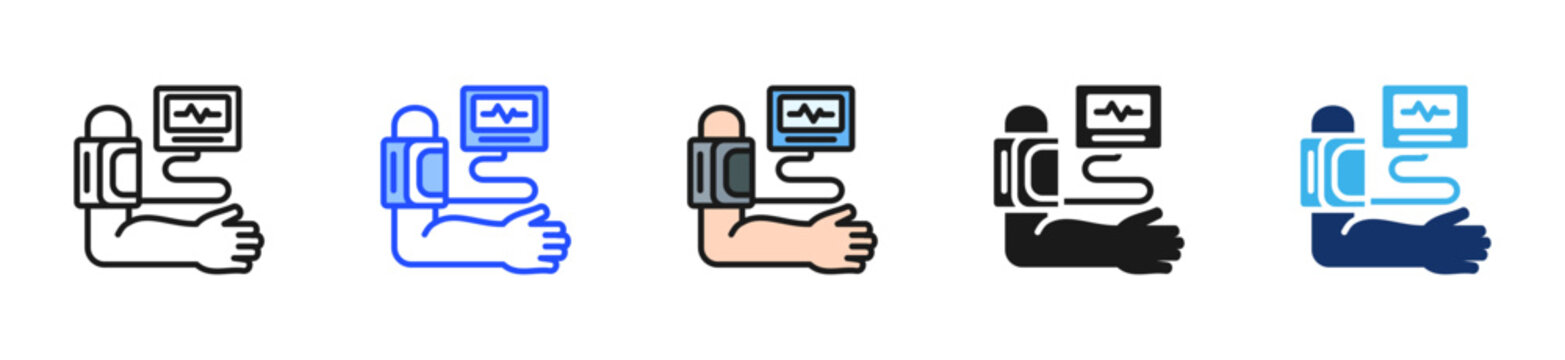 Blood Pressure Icon Collection With Multiple Styles