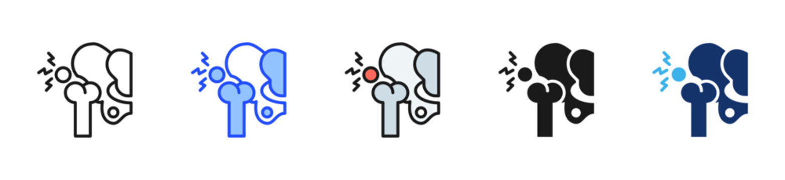 Hip Pain Icon Collection With Multiple Styles