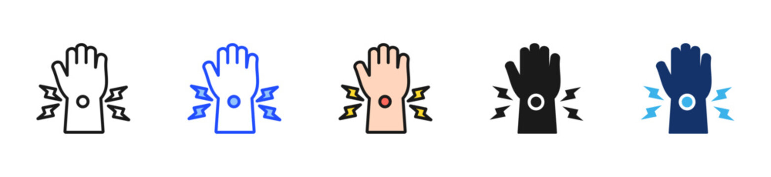 Wrist Pain Icon Collection With Multiple Styles