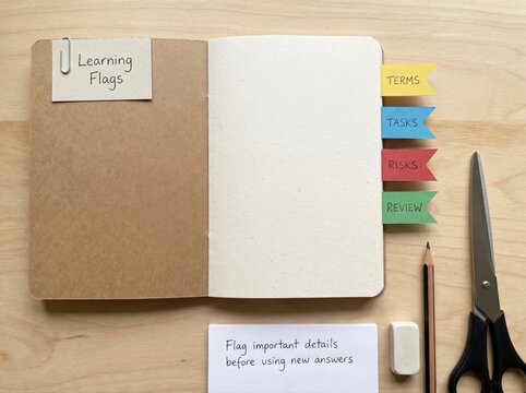 Notebook with Learning Flags for Adapting to AI