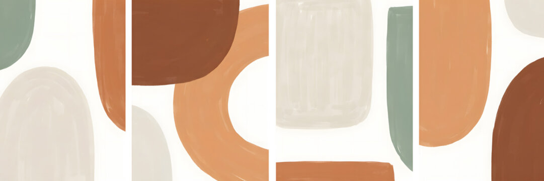 Abstract geometric shapes in earth tones with a textured isolated on transparent background png