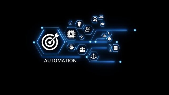 Automation Software Technology Process System. Business, Technology, Internet and network concept. on transparent background.