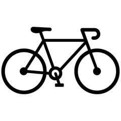 Fototapeta premium Bicycle icon, bike symbol, cycling logo, transportation sign, black vector