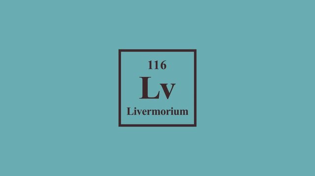 Periodic table 116 livermorium symbol lv animation loop lv symbol chemical chemistry animation